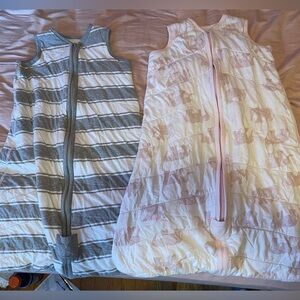 Bundle of two Burts Bees baby sleep sacks / sleep bags size LARGE